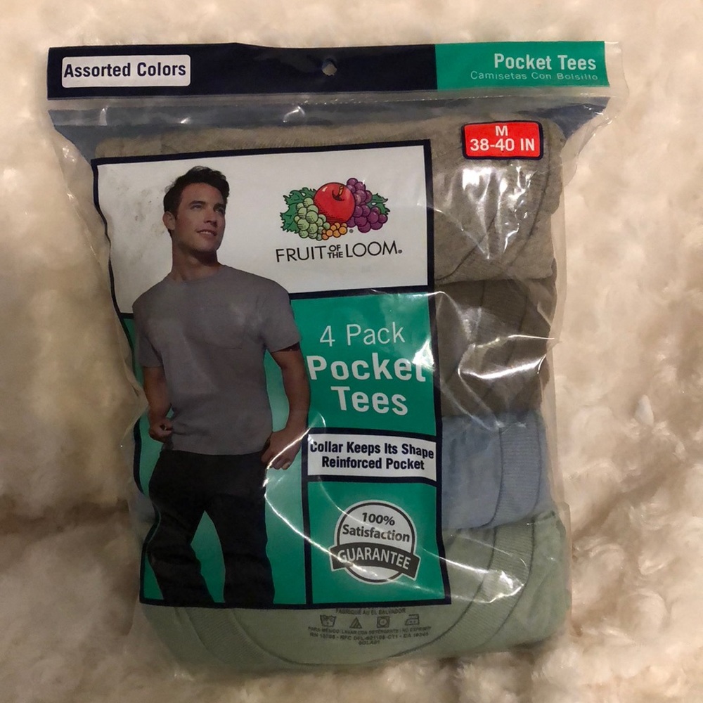 Fruit of the loom 4 pack pocket tees